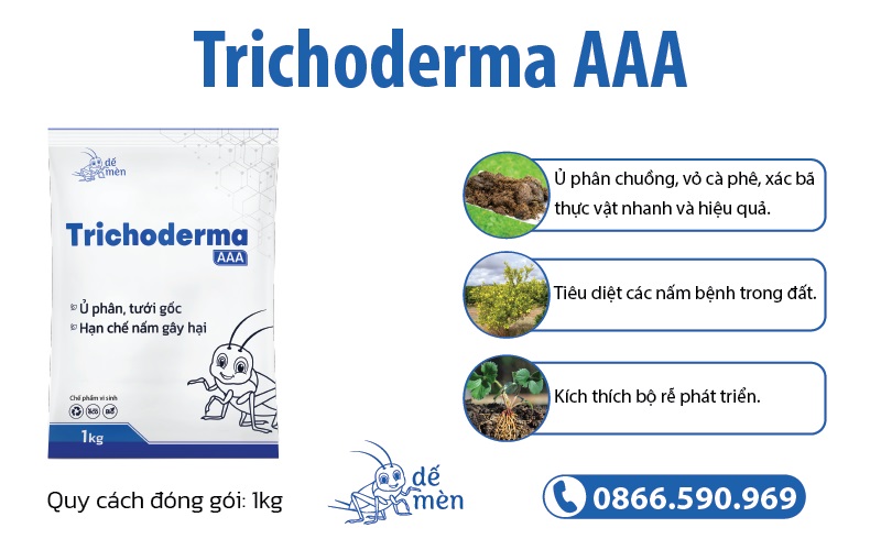 Phân bón vi sinh Trichoderma Dế Mèn